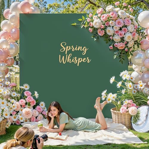 Hunter Green Square Arch Backdrop Cover 6.6x6.6FT, Double-Sided Stretchy Spandex Fabric Fits Square Arch Backdrop Stand, Green Background Backdrop for Wedding Baby Shower Birthday Party Decoration - Image 2