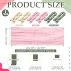 6pcs Sage Green & Pink Cheesecloth Table Runners 118" Boho Gauze - Image 2