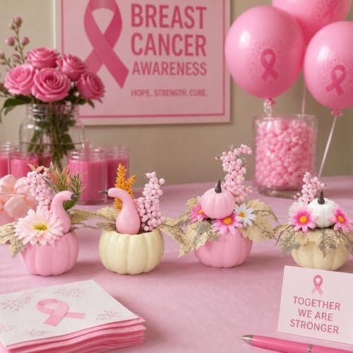 Amyhill 8 Pcs Fall Pink Pumpkin Baby Shower Table Centerpiece Decor, Fruit - Image 4