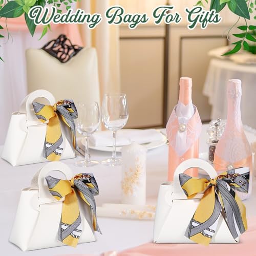 Abbylike 36 Pcs PU Leather Purse Gift Bags Purse Party Favor, White - Image 6