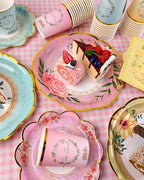 48 Set Vintage Floral Tea Cups ＆ Saucers Disposable Tea Party Supplies - Image 5