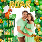 Hombae Dinosaur Baby Shower Decorations for Boy, Dino Themed Baby Shower Decorations, Rawr It’s a Boy Party Supplies Backdrop Balloon Banner Box Cake Cupcake Topper Mummy To Be Sash Green Gold - Image 6