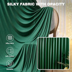30ftx12ft Hunter Green Backdrop Curtains for Parties, Wrinkle Free Polyester Hunter Green Photo Backdrop Drapes 6 Panels 12 ft Long Back Drop Cloth for Wedding Birthday Photography Background Party - Image 4