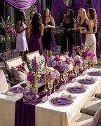 Nervure 350Pcs Purple Plastic Plates, Plastic Dinnerware Set for 50 Guests - Image 6