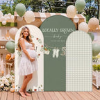 Chunful 3 Pcs Locally Grown Baby Shower Arch Backdrop Cover Baby is On The Way Photo Background Decor 2-Sided Round Top Backdrop Arch Cover for Wedding Birthday Party 6 ft/5 ft/4 ft (Sage Green) - Image 5