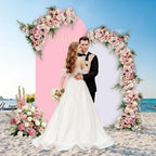 White Pink Arch Backdrop Cover Set of 2 (6FT/7.2FT) Arch Cover Spandex Wedding Arch Stand Covers for Baby Shower Bridal Shower Party Photo Birthday Spandex Baby Balloon Arch Covers Stretchy Backdrop - Image 4