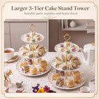 Thenshop 2 Pcs 3-tier Cupcake Stand Melamine 12" 10" 8" Serving Tray, White - Image 5