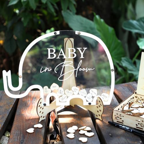 Fonder Mols Elephant Guest Book Alternative for Baby Shower Gender Reveal Party Reception Table Top Centerpieces Decorations, Sign in Books Gift, Sign Favors for 80 Guests by FonderMols