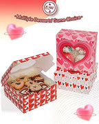qiqee Valentine Bakery Box with Original Unique Design 60packs 6x6x3 Cookie Boxes Pastry Box for Valentine's Day - Image 2