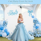 7.2FT, 6FT White Spandex Arch Backdrop Stand Covers Set of 2 - Image 3