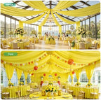 10 Panels 5ft(W) x 20ft(L) Yellow Ceiling Drapes for Wedding Parties - Image 5