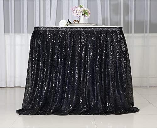 PartyDelight Black Sequin Table Skirt 14ft Long x 30 Inch High - Image 6