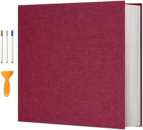 Vienrose Large Self Adhesive Scrapbook 120 Pages 13 x 12.6 in Red by Vienrose