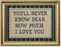 Vintage Gold Framed Love Quote Wall Art You'll Never Know Dear How Much I Love You Wall Decor Picture Inspirational Blue Striped Sign Poster Canvas Painting Print for Nursery Bedroom 12x16 inch by Unknown