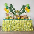 Lemon Green Table Skirt. 6ft Table Skirt with Double Layer Organza! Jungle Theme Decorations, Birthday, Tropical Party Decorations. Tutu Table Skirts for Rectangle Tables 6ft by BluekateParty