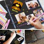 Photo Album DIY Scrapbook (10x10 inch 50 Pages Double Sided) Vintage Hardcover Three-Ring Binder Picture Booth Albums with 6 Colors 408pcs Self Adhesive Photos Corners for Memory Keep (Blue) - Image 5