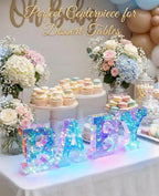 AceList Iridescent Baby Marquee Letters for Baby Shower - 7.87 Inch Light Up Sign for Table Centerpiece & Backdrop, Holographic 70 LED Decor for Gender Reveal, Nursery Room, Birthday Party Supplies - Image 4
