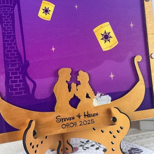 Wedding Guest Book Alternative Wooden Frame Princess Fairy Tale Keepsake - Image 3