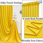 30ft x 10ft Wrinkle Free Yellow Backdrop Curtains for Parties, Thick Polyester Lemon Backdrop Drapes for Birthday Party Wedding Photography Background Baby Shower - Image 2