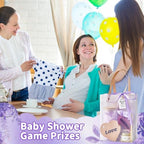 68Pcs Baby Shower Prizes for Game Winners Gifts Wedding Bridal Shower Gifts Including Glass Cans Notebooks Soy Candles Hair Clips for Baby Shower Wedding Bridal Shower Game Prizes (Purple, 6 Sets) - Image 5