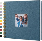 12"x12" Scrapbook Photo Album Linen Cover 40 Sheets 80 Pages White Paper by Hiwhy