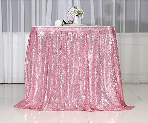 PartyDelight Fuchsia Pink Sequin Table Skirt 14ft Long x 30 Inch High - Image 5