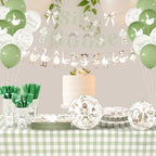VioraWhite 183 Pcs Silly Goose Birthday Party Set Elegant Sage Green - Image 5