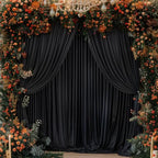 Black Backdrop Curtain 8 Panels-Wrinkle-Free Black Curtains Polyester Photography Drapes for Wedding Birthday Party Photo Background Backdrop Stand- 32 X10FT - Image 6