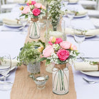 Zeyune 6 Sets Mason Jar Table Centerpiece with Artificial Peony Baby's Breath Flower Centerpieces Faux Flowers with Rope for Wedding Reception Engagement Bridal Shower Rustic Table Decor(Pink) - Image 6