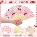 Roowest 36 Pcs Cherry Folding Hand Fans Bulk, Coquette Party Favors - Image 3