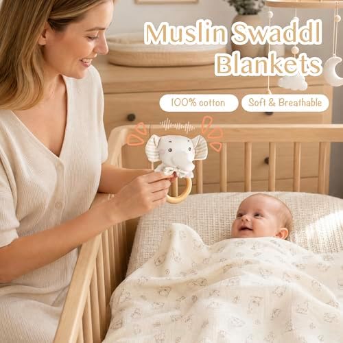 Elephant Baby Gift Set- 10 Piece Newborn Present Box with Essentials - Image 3