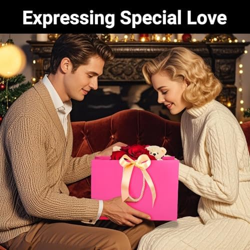 EUSOAR Gift Bag Set, 20pcs 12.5"x4.5"x11" Hot Pink Thank You Paper Gift Bags with Bow Ribbon Handle, Gift Wrap Treat Bags Bulk for Wedding Party Favors Grocery Baby Showers Bridesmaid Birthdays - Image 5