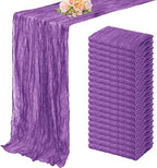 20 Pack Purple Cheesecloth Table Runner 10FT Boho Fabric Rustic Cheese Cloth Table Runner for Wedding Bridal Shower Baby Shower Gauze Sheer Birthday Party Table Decorations 20 x 120 Inch Long by FoliafeelHome