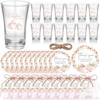 Funnymoom 50 Sets a Little Pumpkin Is on the Way Acrylic Clear Shot Glasses Pink Pumpkin Baby Shower Favors for Guests Souvenir Thank You Tags with Organza Bags for Thanksgiving Party Decorations by Funnymoom