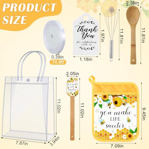 Teenyyou 6 Sets Baby Shower Prizes Potholder Spatula Spoon Whisk,Honey - Image 3