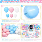 Touchdowns or Tutus Gender Reveal Decorations, Pink Blue Boy or Girl Party Supplies Backdrop Banner Balloon Garland Tablecloth Cake Topper Plate Napkin Cup Straw Knife Spoon Fork Sash 230 PCs - Image 4