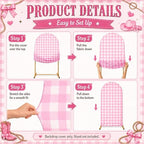 3pcs Pink Cowgirl Birthday Party Decorations Western Cow Theme Birthday Arch Backdrop Cover with Bow Guitar Shoes Pattern for Girl Barn Farm Party Baby Shower Photo Backgrounds 4ft, 5ft, 6ft - Image 4