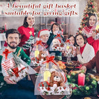 Nuogo 12 Pack Christmas Basket for Gifts Empty 9.8 x 6.5 Inch Bulk Gift Baskets Empty to Fill Cardboard Trays with Basket Bags, Pull Bows for Christmas Holiday Birthday Party Gifts (Floral Style) - Image 5