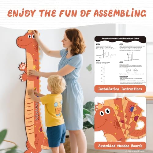 Personalized Name Kids Height Wall Chart - Tyrannosaurus Rex Height Chart - Image 6