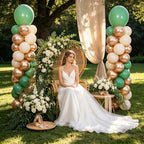 2‑Set Sage Green Champagne Sand White Balloon Column Kit for Baby Shower - Image 2