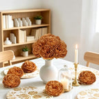 56 Pcs Peonies Artificial Flowers, 4.7’’ Fake Peonies - Dark Brown - Image 6