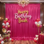 10x10ft Hot Pink Backdrop Curtains Wedding Party Glitter Sequin Curtain Backdrop Fabric Shimmer Drapes Backdrop Bridal Baby Shower Birthday Christmas Photoshoot Background Photography 5x10FT，2 Panels - Image 3