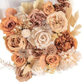 TINGE TIME Artificial Wedding Flower Combo, Rose Peony Boho Nude Coffee by TINGETIME