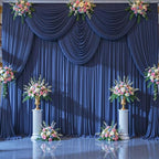20ft x 10ft Wrinkle Free Navy Blue Wedding Backdrop Curtains for Party Bridal Shower Reception Decorations Navy Blue Fabric Curtain Backdrops Drapes for Photography Baby Shower Birthday Background - Image 4