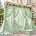 30ft×10ft Wrinkle Free Sage Green Backdrop Curtain Drapes, 6 Panels 5ftx10ft Sheer Tulle Chiffon Backdrop Panels Curtains for Wedding Baby Shower Birthday Party Stage Photo Home Decorations by Unknown