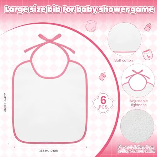6 Sets Bottle Chug Baby Shower Games Juegos Para Plastic Baby Bottles Bibs Hat Disposable Diapers Gender Reveal Games Baby Changing Diaper Race Game Decoration (Pink) - Image 3