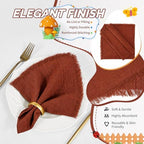 Showgeous 60 Pack Terracotta Cloth Napkins with Fringe, 16x16 inch - Image 4