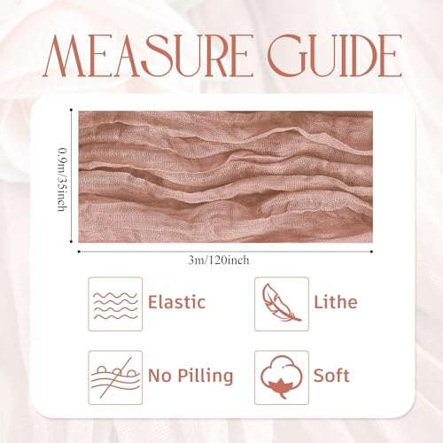 Wokceer Cheesecloth Table Runner Dusty Pink 10FT Boho Gauze, 12 Pack - Image 2