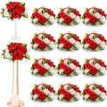 Hotop 12 Pcs Silk Rose Flower Balls,Red, White by Hotop