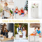 FISHLONO White Gift Bags With Handles, 8x5x10 Inches Medium Gift Bags Bulk, White Kraft Paper Bags for Wedding Shopping Party Birthday Business Baby Shower (30) - Image 5